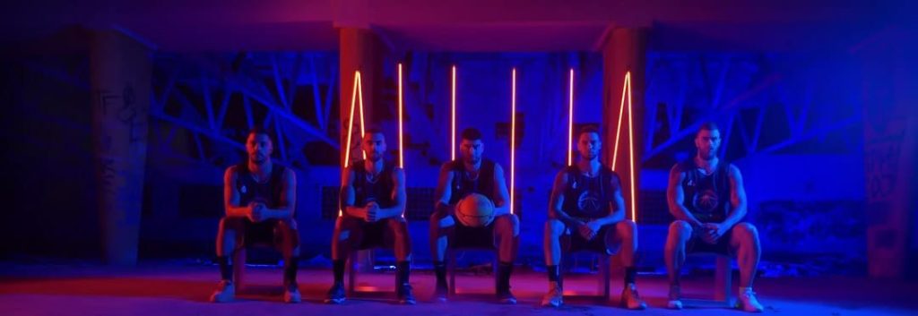 Decorative LED tubes on a music video set